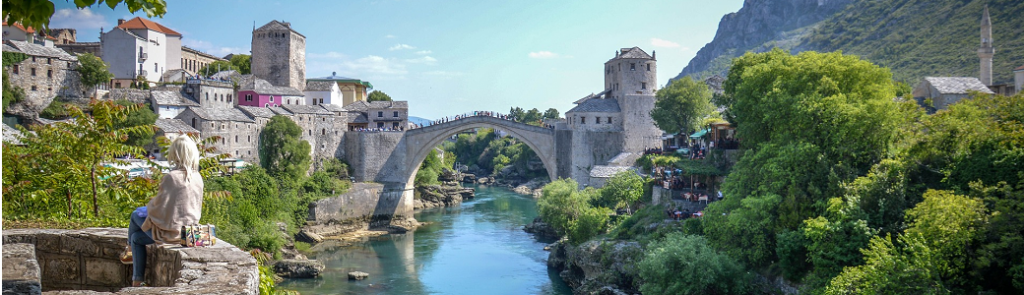 Mostar iconic bridge on this Balkan Adventure itinerary