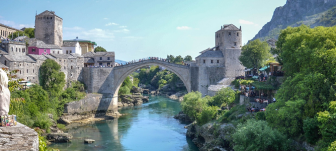 Mostar iconic bridge on this Balkan Adventure itinerary